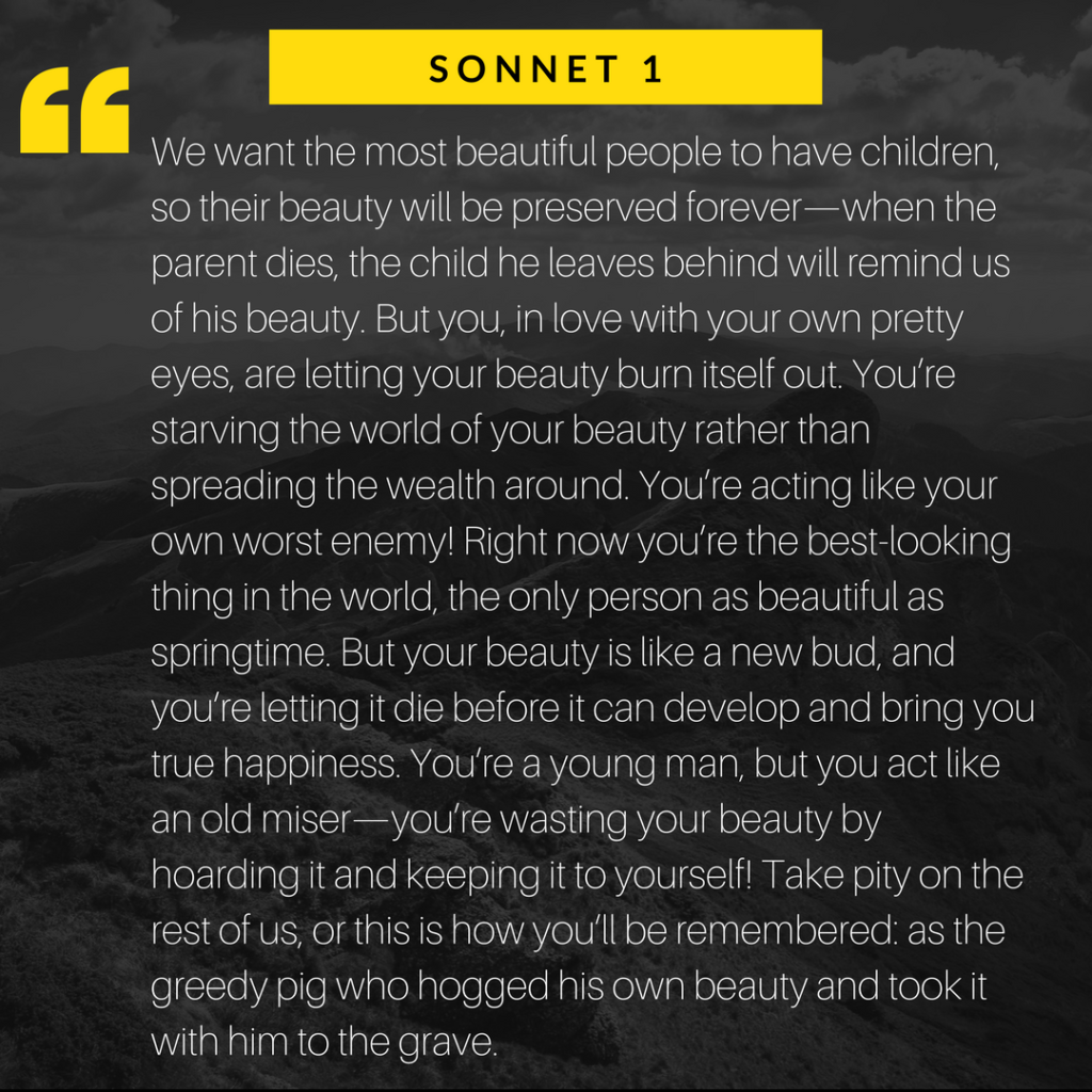 Shakespeare Sonnet 1 modern text