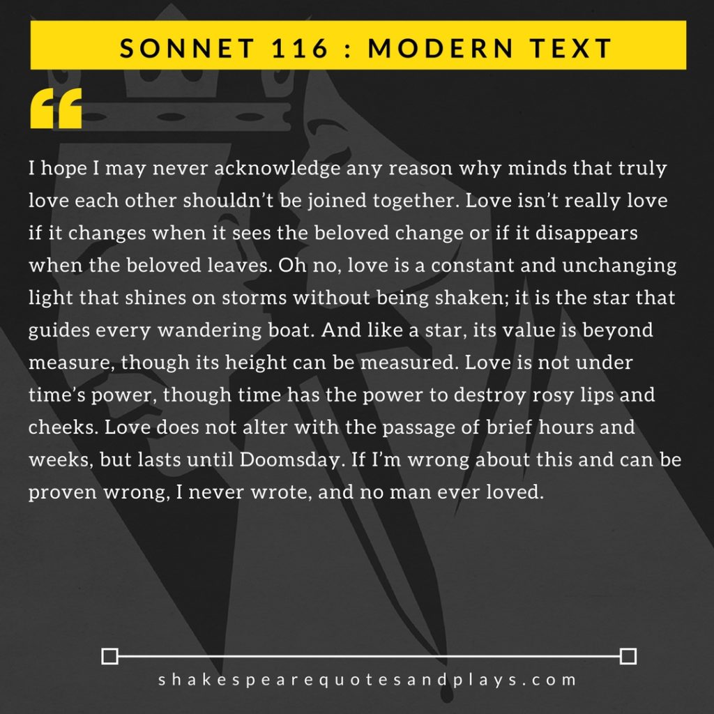 what is the theme of sonnet 116